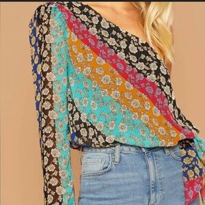DO+BE One Shoulder Floral Top